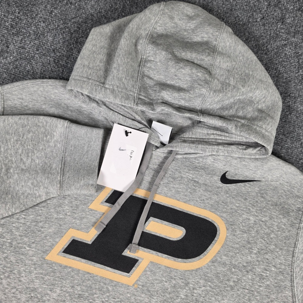 Nike Purdue Boilermakers Club Fleece Hoodie Mens XXL Gray Pullover NCAA NWT